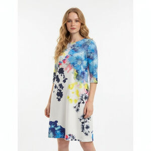 Asos White Blue Floral Mini Dress - Size 8 - New